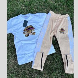 Ensemble de survêtement pour homme tendance, personnalisé, été, 2 pièces, sweat-shirt à manches courtes, pantalon, jogging, ensemble de t-shirts, 100% coton, séchage rapide - Product Image 5