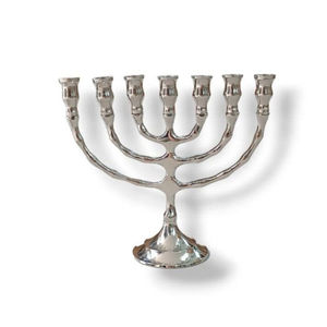 Design attrayant 7 branches en laiton Menorah bougeoir finition dorée candélabre pour Hanoukka et décor à la maison centre de Table - Product Image 4