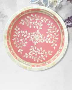 Plateau décoratif en incrustation d'os conçu à la main avec un art personnalisable pour un intérieur élégant et des cadeaux de fête - Product Image 4