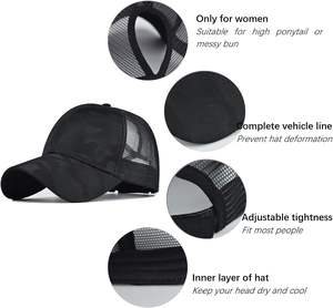 Casquette de baseball à bord court, chapeau d'entraînement à bord court uni réglable chapeau de pêche athlétisme chapeau de camionneur maille - Product Image 4