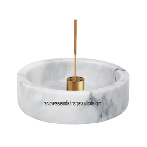 Porte-encens en marbre naturel Brûleur en pierre minimaliste à 9 trous pour bâtons Décor Boho parfait Aromathérapie et cadeaux à bon prix - Product Image 1