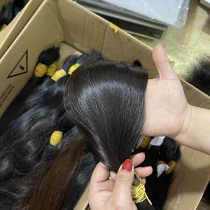 Échantillon gratuit de cheveux humains vierges vietnamiens de qualité Remy, lots en vrac, double trame à la machine pour femmes noires - Product Image 1