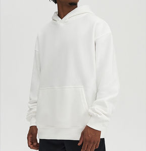 Jersey con capucha de gran tamaño para hombre en blanco simple de alta calidad - Product Image 6