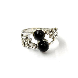 Classic Black Onyx <b>Ring</b> with <b>Garnet</b> 3.4 Grams Gold Plated Bezel Setting for Everyday Wear and Wedding 3.4 Grams - Product Image 1