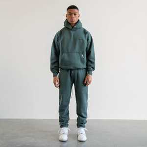 Ropa de calle con logotipo personalizado, venta al por mayor, sudadera de poliéster con forro polar barata, pantalones para correr, chándal para hombre - Product Image 4