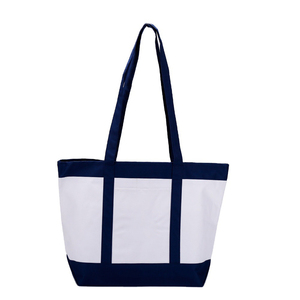 Bolsas de lona de algodón orgánico en blanco con correas de colores Bolsas de mano con logotipo Bolso de compras de lona de algodón impreso personalizado para mujer - Product Image 1