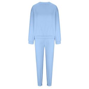 Venta al por mayor de lujo casual ropa deportiva de algodón sudaderas con capucha en blanco con pantalón de jogging para las mujeres de 2 piezas de gran tamaño conjunto - Product Image 3