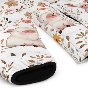 Veste d'hiver personnalisée au style unique, coupe ajustée, épaisse, respirante, rembourrage gonflé, col montant, manches longues, sublimée - Product Image 6