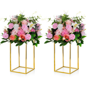 Support à fleurs pour décoration de table de mariage, centre de table décoratif doré, support à fleurs en métal pour centre de table de mariage - Product Image 6