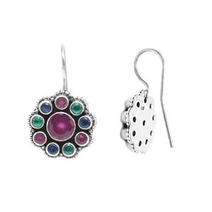 ต่างหูเงินแท้925ทำด้วยมือพร้อมอัญมณีหลายแบบตามธรรมชาติสำหรับเป็นเครื่องประดับอัญมณีหลวมของเธอ - Product Image 3