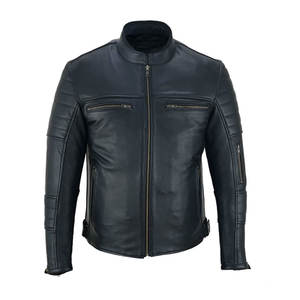 Veste en cuir de mouton de haute qualité unisexe OEM logo en relief vierge hommes Vintage Premium respirant Bomber veste toile High Street - Product Image 1