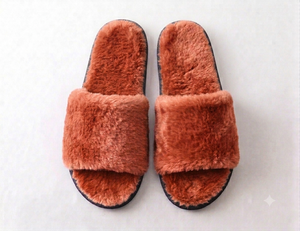 Pantuflas de Piel Sintética para Mujer, Personalizadas al por Mayor, Multicolores, para Interiores, con Logotipo, Pantuflas de Invierno Coreanas Azules - Product Image 6