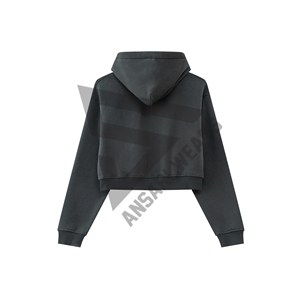 new wholesale custom Fashionable Winter Custom Logo <b>Cropped</b> Zip-Up Hoodie for Women Full Sleeve Short <b>Cropped</b> Sports <b>Top</b> - Product Image 2