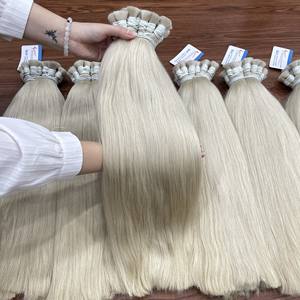 Personalizar Color cutícula alineados Virgen pelo ruso sedoso onda recta estilo teñido máquina doble trama extensiones de cabello a granel - Product Image 2