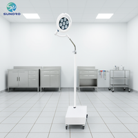 Lámpara de Examen Quirúrgico LED con Altura Ajustable Eléctricamente, con Batería, de Pie, para Quirófano