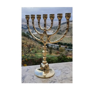 Accessoires de maison de qualité supérieure haute 8 branches Menorah bougie bâton bougeoir Design laiton classique Nickel grande maison Dec - Product Image 6
