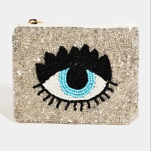 Bolsos de Fiesta Elegantes para Mujer, Bolsos de Noche de Satén con Cuentas, Monedero con Cuentas de Pavo Real Dorado, Monedero Infantil con Cuentas Coloridas - Product Image 1