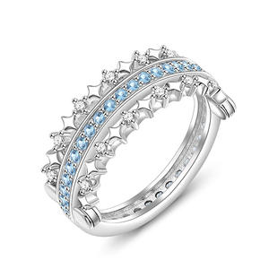 แหวนสัญญา Jeulia River of Stars แบบหมุนได้ ทำจากเงินสเตอร์ลิง - Product Image 4