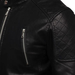 2025 Top Selling Custom Men's Premium Quality Winter Leather <b>Jacket</b> with Stand Collar & Popular Pocket Decoration <b>jacket</b> for men - Product Image 6