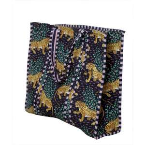 Sac fourre-tout en coton indien fait main à imprimé animal, style bohème, pour femmes, avec deux anses, imprimé en bloc, matelassé - Product Image 5