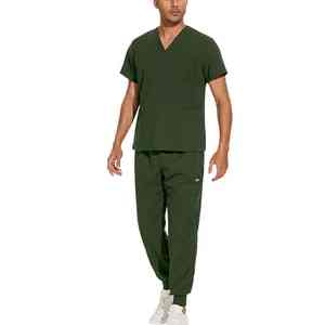 Conjunto de Uniforme Médico Unisex para Hombre, Cuello Holgado con Múltiples Bolsillos, Pantalones Médicos Ajustados Tipo Jogger, Uniformes Quirúrgicos para Hospital - Product Image 5