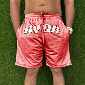 Shorts de sport pour hommes en maille unie respirante, vêtements de sport pour la salle de gym, logo personnalisé, imperméables, séchage rapide, shorts d'entraînement sportifs - Product Image 1