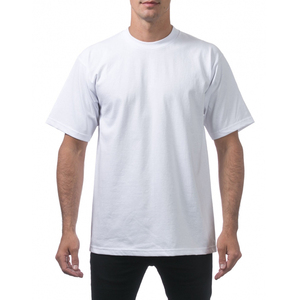 100% coton hommes HD Jersey à manches courtes col rond t-shirt blanc Double aiguille cousue manches et bas ourlet t-shirt avec personnalisé - Product Image 6