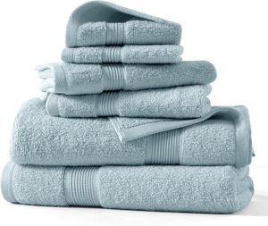 Luxury Egyptian <b>Bath</b> <b>Towel</b> <b>Set</b> 100% Cotton Custom Blue Plain Terry Quick-Dry Woven Economical Wholesale for Hotels Customers - Product Image 1