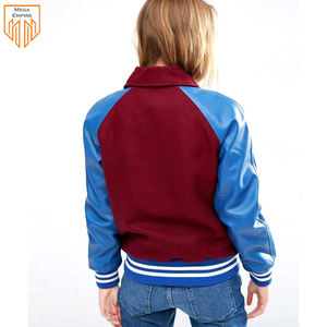 La mejor chaqueta universitaria estampada para mujer de calidad superior transpirable cómodo azul Mehroon liso teñido a prueba de viento impermeable polar - Product Image 2
