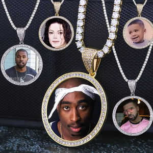 Joyería hip hop con moissanita, colgante personalizado con letra y retrato, estilo diamante de lujo, brillante, para hombres y mujeres - Product Image 2
