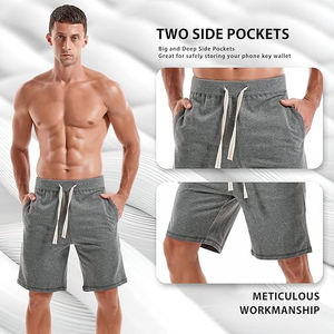<b>men</b> fleece <b>shorts</b> casual cotton soft texture elastic waist gym training <b>lounge</b> daily wear - Product Image 6
