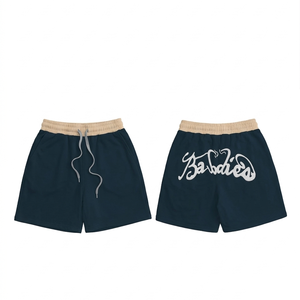 Shorts de sport en coton doux et élasthanne de haute qualité, couleur marron, avec ceinture contrastée et cordon de serrage, impression de logo personnalisée, pour femmes. - Product Image 3