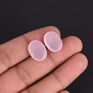 Lote al por mayor de Calcedonia rosa para hacer joyas, pendientes de anillo, piedras preciosas ovaladas sueltas, lote de piedras - Product Image 1