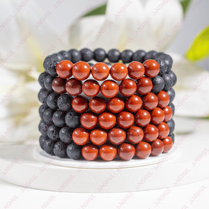Bracelet diffuseur de pierres précieuses de guérison 8 mm en gros pour femmes et hommes, en pierre de lave volcanique naturelle, à porter au quotidien - Product Image 1