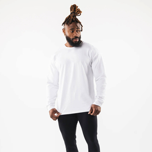 <b>Men's</b> <b>T</b>-<b>shirts</b> High Quality Heavyweight Cotton Custom Long Sleeve <b>T</b>-<b>Shirt</b> Oversized Crew Neck Tee With Blank Design Custom Logo - Product Image 2