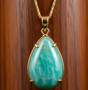 Joyería fina, cadena delicada de Plata de Ley 925, colgante en forma de gota de amazonita Natural, colgantes de moda de cristal curativo, regalo - Product Image 6