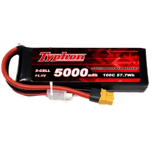 Heavy Duty 5000mAh 3S 60C RC Lipo Battery Pack com conector Deans XT60 para modelos RC