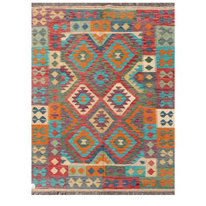 Alfombra Kilim de Maimana, Afganistán, 204 x 152 cm, Alfombras y Conjuntos Tradicionales Afganos - Product Image 1