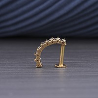 Pendiente de Nariz con Diamante Cultivado en Laboratorio, 0.19 Ct, Oro Amarillo de 18K, Color E, VVS-VS, Corte Brillante HPHT, Joyería para Mujer