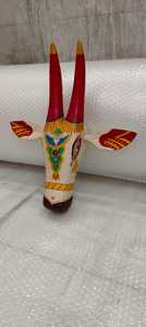 In Big & Small Sized Hand Painted and Hand Made <b>Wooden</b> Cows Head Ideal for Resale for Home Decoration Stores - Product Image 3