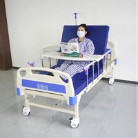 Lit d'hôpital manuel médical avec manivelle prix d'usine acier ABS PP matière plastique soins infirmiers mobilier hospitalier