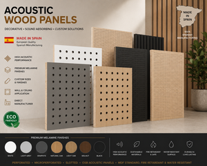 Paneles Acústicos de MDF Perforado, Espaciado de 32 mm, Alta Absorción de Sonido, Uso en Oficina, Hecho en España - Product Image 1