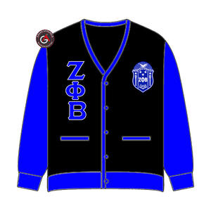 Cardigans en acrylique pour femmes Zeta Phi Beta avec broderie fine |   Pull cardigan brodé personnalisé pour femmes ZOB Sorority - Product Image 5