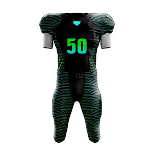 ชุดเสื้อฟุตบอลอเมริกันพิมพ์ลายซับลิเมชันสำหรับทุกเพศดีไซน์โลโก้ตามสั่งพร้อมฟีเจอร์แห้งเร็วป้องกันแบคทีเรีย - Product Image 2