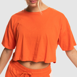 Custom <b>Crop</b> Top Breathable <b>T</b>-<b>Shirts</b> for Women Loose <b>Fit</b> for Summer Casual Wear on Sale Lightweight 100% Cotton Quick dry - Product Image 4