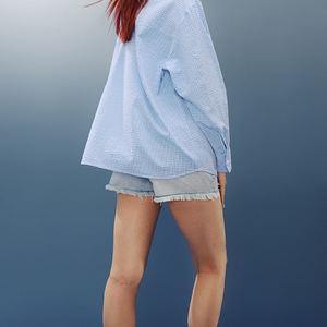 เสื้อคอวีแขนสั้นสำหรับผู้หญิงเสื้อคอตตอนธรรมดาธรรมดาพิมพ์ลายออกแบบได้ตามต้องการ - Product Image 4