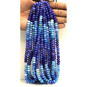 Cuentas de Ópalo de Color Azul Intenso Único en Forma de Rondelle Lisa, Cuentas de Piedra Preciosa de Ópalo Azul Oscuro de 7-10 mm, Cuentas de Calidad AAA - Product Image 2