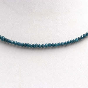 Collier élégant en perles de diamant bleu de 3 mm, facettées, de 16 pouces - Product Image 1