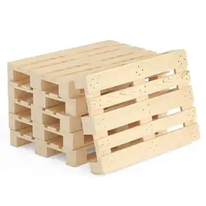 Four-sided forked European style wooden pallet for sale heat treated 1200*1000 mm wooden pallet available in stock