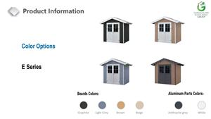 Abri de jardin Easygreen série E 4x5m <span class=keywords><strong>en</strong></span> WPC avec gouttière <span class=keywords><strong>en</strong></span> aluminium, design moderne, résistant à l'eau, <span class=keywords><strong>kit</strong></span> modulaire pour usage extérieur, 5 ans et plus - Product Image 2